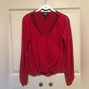 by & by Vibrant Red Knit Top